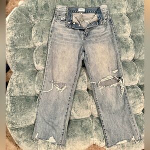 Pistola Light Blue Distressed Straight Leg Jeans